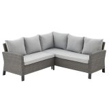 GARNITURA UMETNI RATAN NATERIAL DRIOS KOTNA ALU BREZ MIZE, TEMNO SIVA