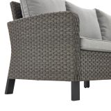 GARNITURA UMETNI RATAN NATERIAL DRIOS KOTNA ALU BREZ MIZE, TEMNO SIVA