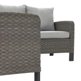 GARNITURA UMETNI RATAN NATERIAL DRIOS KOTNA ALU BREZ MIZE, TEMNO SIVA