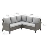 GARNITURA UMETNI RATAN NATERIAL DRIOS KOTNA ALU BREZ MIZE, TEMNO SIVA