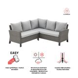 GARNITURA UMETNI RATAN NATERIAL DRIOS KOTNA ALU BREZ MIZE, TEMNO SIVA