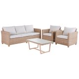 GARNITURA UMETNI RATAN NATERIAL MEDENA 5P ALU 3P+2 NASLANJAČA+1 MIZA