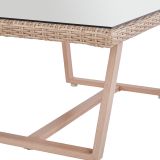 GARNITURA UMETNI RATAN NATERIAL MEDENA 5P ALU 3P+2 NASLANJAČA+1 MIZA