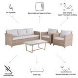 GARNITURA UMETNI RATAN NATERIAL MEDENA 5P ALU 3P+2 NASLANJAČA+1 MIZA