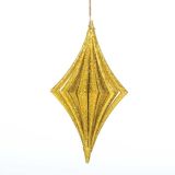 OKRASEK ZA JELKO GLOSSTYLE GEO 3D 7X7X12 CM ZLATE BARVE