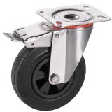 GIBLJIVO KOLO Z ZAVORO DÖRNER + HELMER 100X30MM PLOŠČA 100X85MM V2A