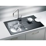 STEKLENO POMIVALNO KORITO ALVEUS GLASSIX UP 10, ČRNA 860X500 MM