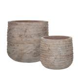 GLINENI ZUNANJI LONEC MICA MOUNT REBRAST OKROGEL BEIGE - V45XD48.5CM