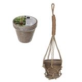 GLINENI ZUNANJI LONEC MICA STAN VISEČ SIV BASALT NA PODSTAVKU 15.5XV70CM