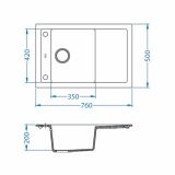 GRANITAL POMIVALNO KORITO ALVEUS FORMIC 30, G04M STEEL 760X500 MM