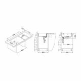 GRANITAL POMIVALNO KORITO ALVEUS GALAPAGOS 30, G91 CARBON 770X430 MM