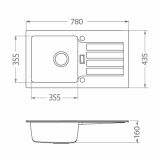 GRANITAL POMIVALNO KORITO ALVEUS NIAGARA 30, G55 BEIGE 775X430 MM