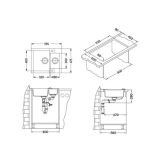 GRANITAL POMIVALNO KORITO ALVEUS ROCK 80, ARCTIC-G11 595X475 MM
