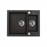 GRANITAL POMIVALNO KORITO ALVEUS ROCK 80, G91 CARBON 595X475 MM