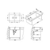 GRANITAL POMIVALNO KORITO ALVEUS ROCK 90, CONCRETE-G81 595X475 MM