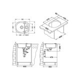GRANITAL POMIVALNO KORITO ALVEUS ROLL 80, TERRA-G22 595X475 MM