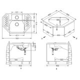 GRANITAL POMIVALNO KORITO ALVEUS SENSUAL 60, STEEL-G04M 900X610 MM