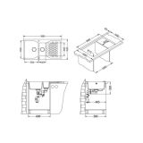 GRANITAL POMIVALNO KORITO ALVEUS SENSUAL 70, PEBBLE-G02M 980X520 MM