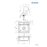 GRANITAL POMIVALNO KORITO DEANTE ZORBA ZQZA 2103 SET Z ARMATURO
