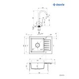 GRANITAL POMIVALNO KORITO DEANTE ZORBA ZQZA 211A SET Z ARMATURO