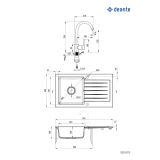 GRANITAL POMIVALNO KORITO DEANTE ZORBA ZQZV 2113 SET Z ARMATURO