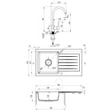 GRANITAL POMIVALNO KORITO DEANTE ZORBA ZQZV 7113 SET Z ARMATURO