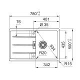 GRANITAL POMIVALNO KORITO FRANKE CNG 611-78 ONYX