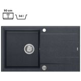 GRANITAL POMIVALNO KORITO QUADRON EVAN 111 ČRN DIAMANT