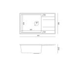 GRANITAL POMIVALNO KORITO QUADRON EVAN 136 XL SIV