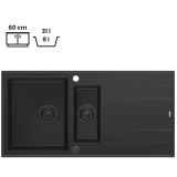 GRANITAL POMIVALNO KORITO QUADRON EVAN 156 GRANITEQ ČRN