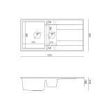 GRANITAL POMIVALNO KORITO QUADRON EVAN 156 GRANITEQ ČRN