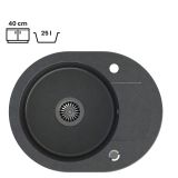 GRANITAL POMIVALNO KORITO QUADRON JOHNNY 216 ČRN