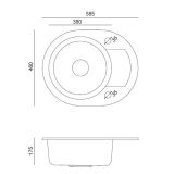 GRANITAL POMIVALNO KORITO QUADRON JOHNNY 216 ČRN