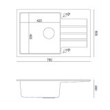 GRANITAL POMIVALNO KORITO QUADRON PETER 111 SIV