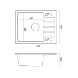 GRANITAL POMIVALNO KORITO QUADRON PETER 116 ČRN
