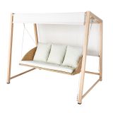 GUGALNIK 3P MEDENA JEKLO Z UČINKOM LESA PLETENO SPUNPOLY