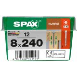 VIJAK ZA LESENE KONSTRUK. SPAX HI.FORCE WIROX 8X240 ZAV=12KOS