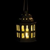 OKRASEK ZA JELKO GLOSSTYLE HIŠICA 11 CM SIVE BARVE Z LED LUČKO