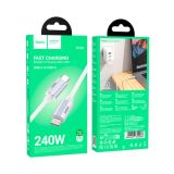 HOCO PODATKOVNI POLNILNI KABEL U134 TYPE C NA TYPE C 1,8M 240W 5A - SIV PLETEN