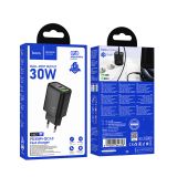 HOCO POLNILEC ADAPTER N63 GAN PD 30W USB-A, TYPE C ZA SAMSUNG - ČRN