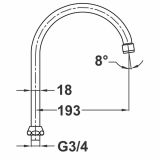 IZLIVNA CEV ZA ARMATURO UNITAS FI 18/191 MM "J"