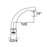 IZLIVNA CEV ZA ARMATURO UNITAS LITA L=120 MM