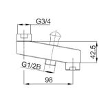 IZLIVNA CEV ZA ARMATURO UNITAS LITA L=120 MM KROM ZA KAD