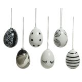 VELIKONOČNI PROGRAM JAJČKA FI5X7.5CM 6/1 ČRNO BELA