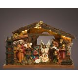 JASLICE DECORIS HIŠA S FIGURAMI 24.3X7.7X15 CM