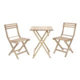 JEDILNA GARNITURA SOLIS II ORIGAMI MIZA 55X55 + 2 STOLA AKACIJA