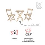 JEDILNA GARNITURA SOLIS II ORIGAMI MIZA 55X55 + 2 STOLA AKACIJA