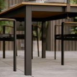 KOVINSKA MIZA NATERIAL CLARA SIVA 200X100 ALU, SINT. LES