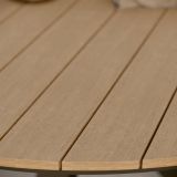 KOVINSKA MIZA NATERIAL CLARA T.SIVA D140CM ALU SINTETIČNI LES