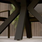 KOVINSKA MIZA NATERIAL CLARA T.SIVA D140CM ALU SINTETIČNI LES